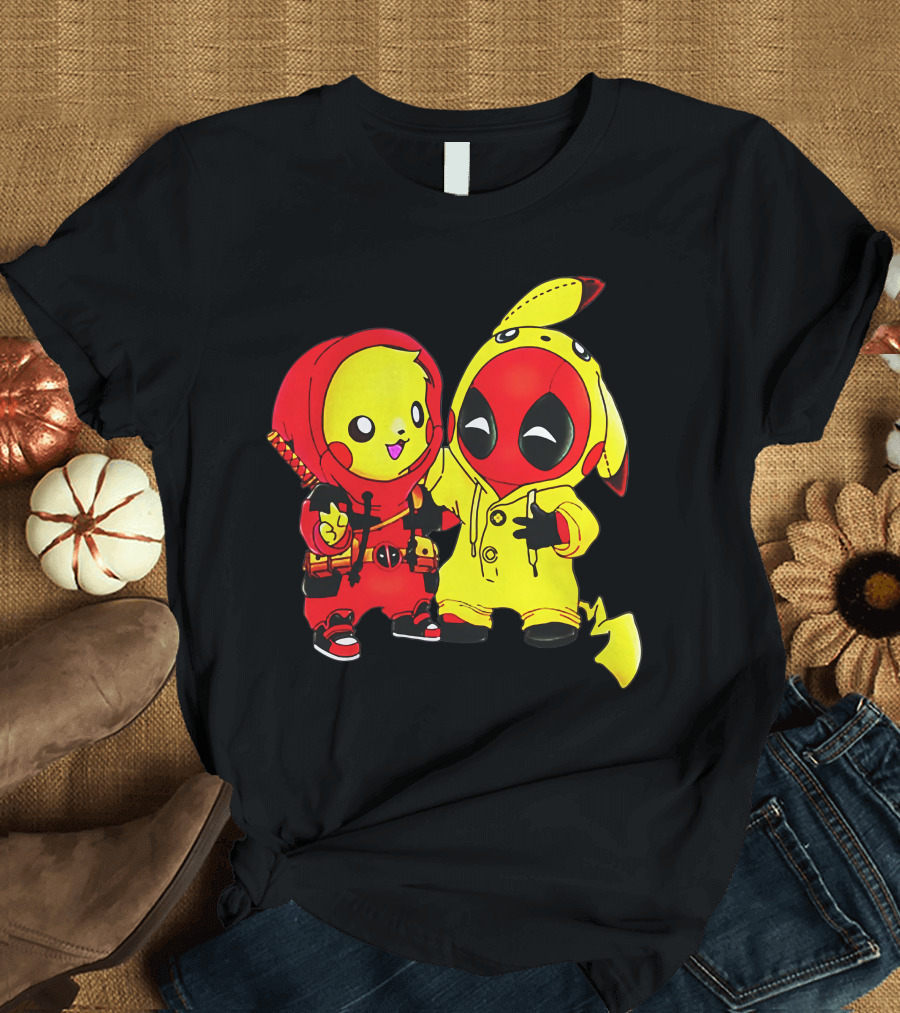 Pikachu Dressed as Deadpool and Deadpool Dressed as Pikachu T-Shirt