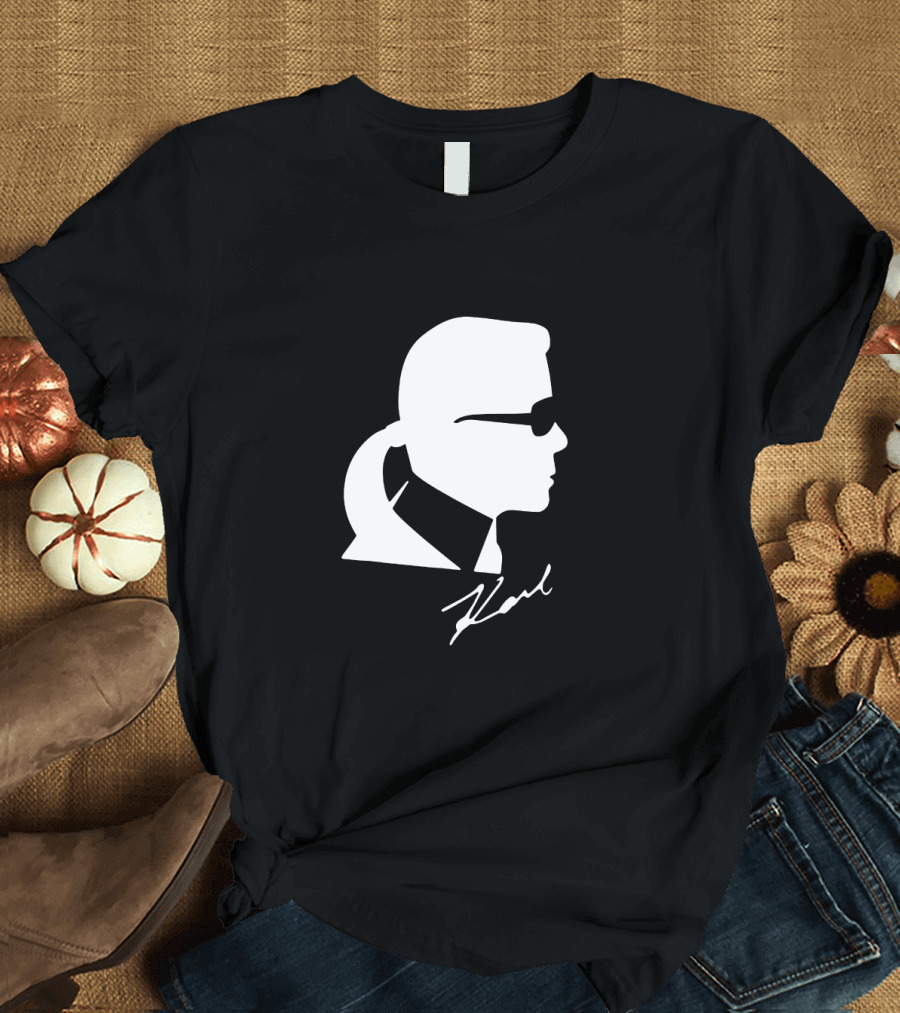 Karl Lagerfeld Silhouette Profile Signature T-Shirt
