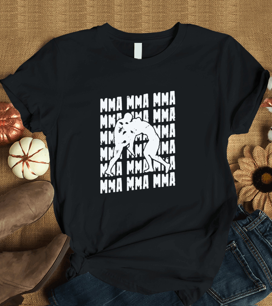 MMA Grappling Martial Arts Repeated Text T-Shirt