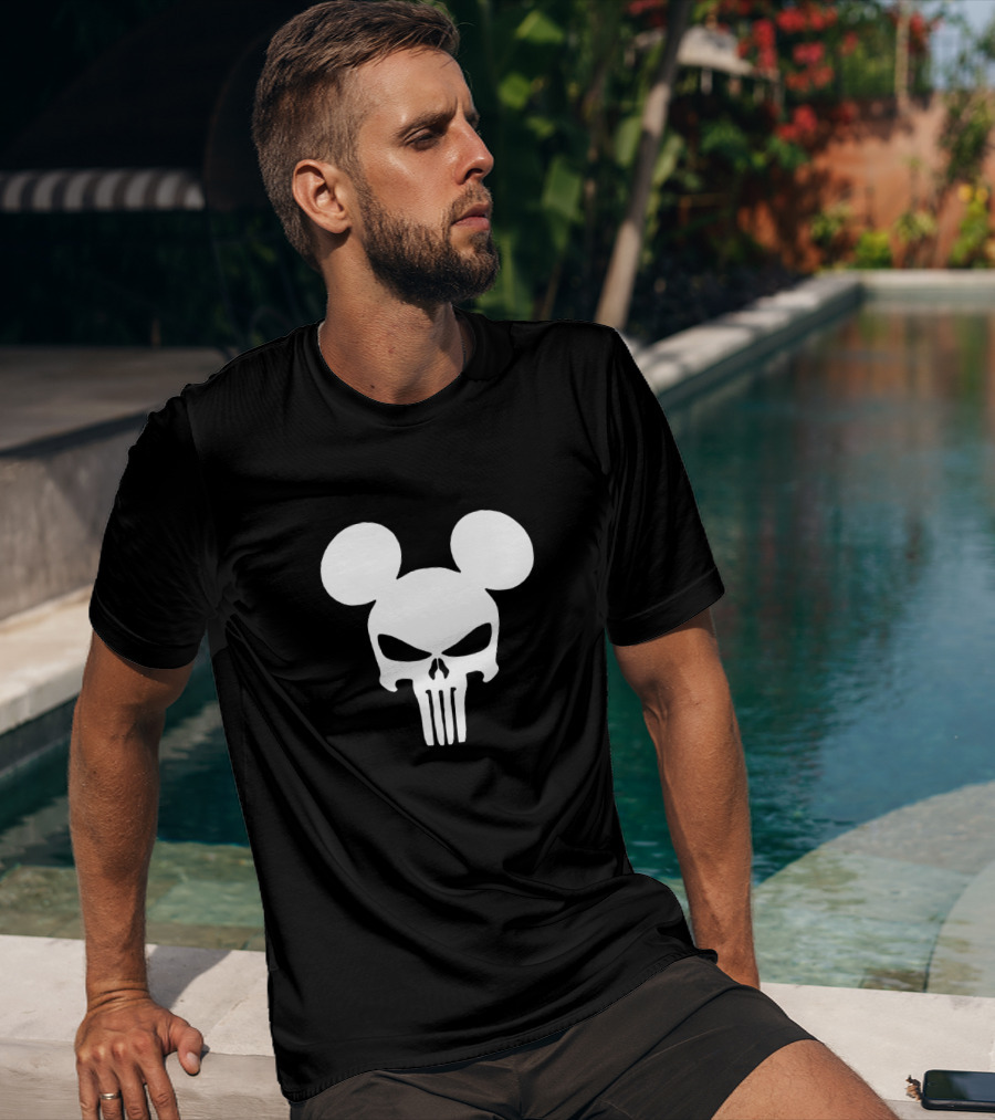 Mickey Mouse Punisher Skull Crossover Icon T-Shirt