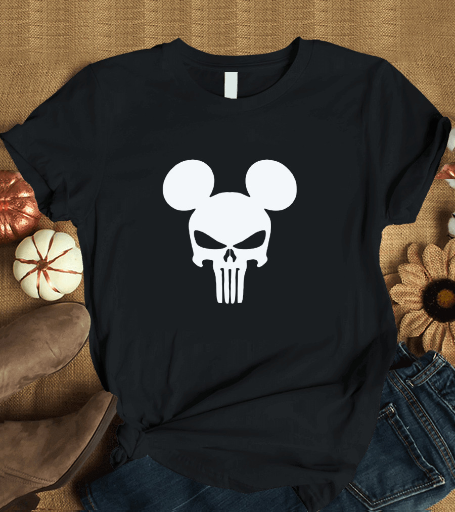 Mickey Mouse Punisher Skull Crossover Icon T-Shirt