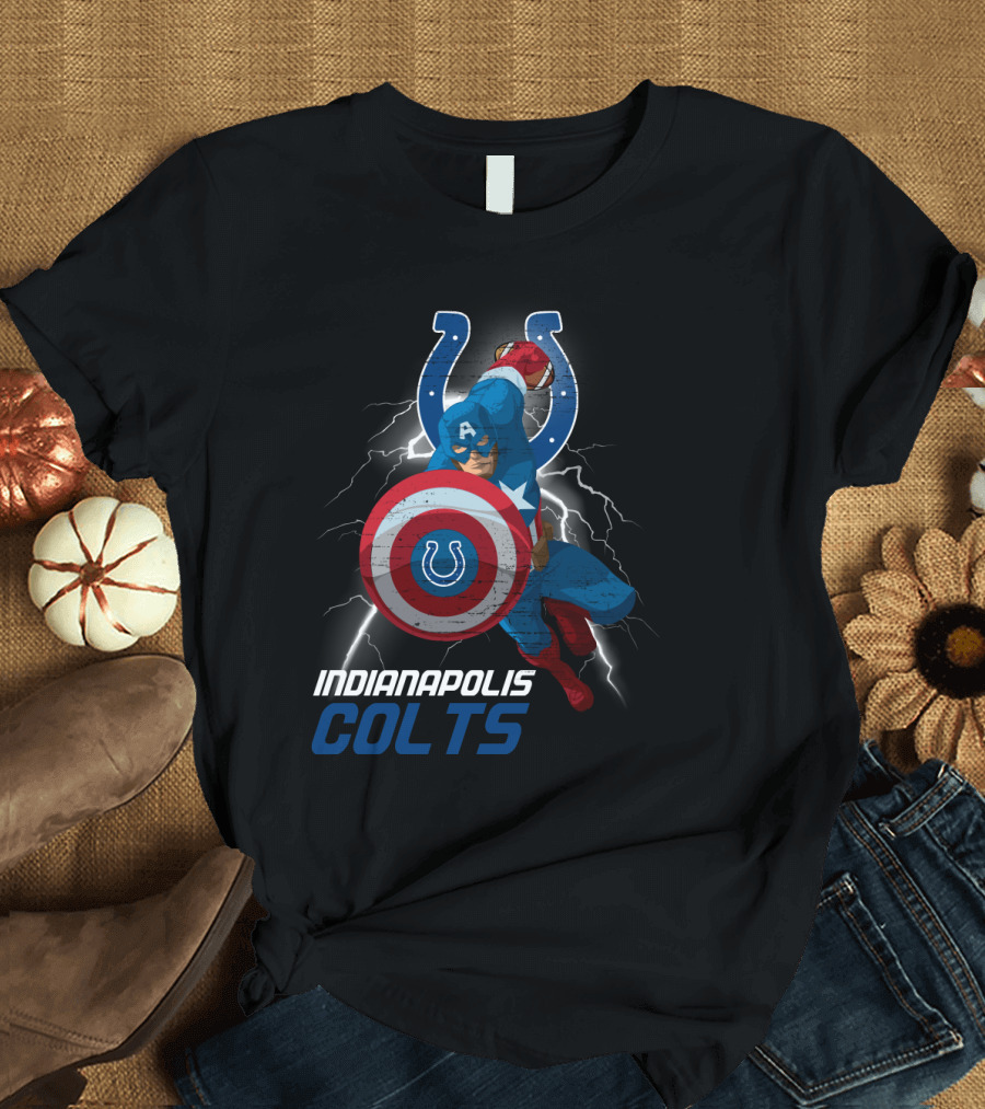 Indianapolis Colts Captain America Nfl Collaboration T-Shirt