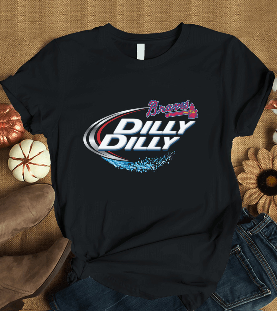 Atlanta Braves Dilly Dilly Logo Splash Baseball T-Shirt