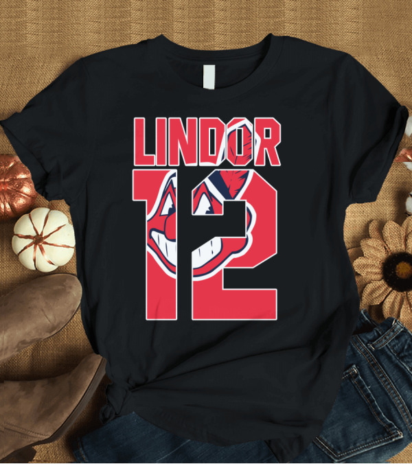 T-Shirt: Lindor 12 Cleveland Indians T-Shirt Lindor 12 Cleveland Indians T-Shirt