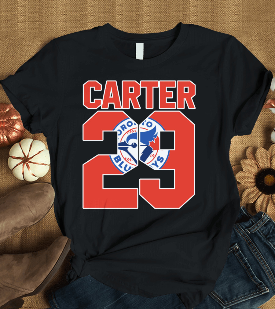 Toronto Blue Jays Joe Carter 29 Bold Red Number T-Shirt