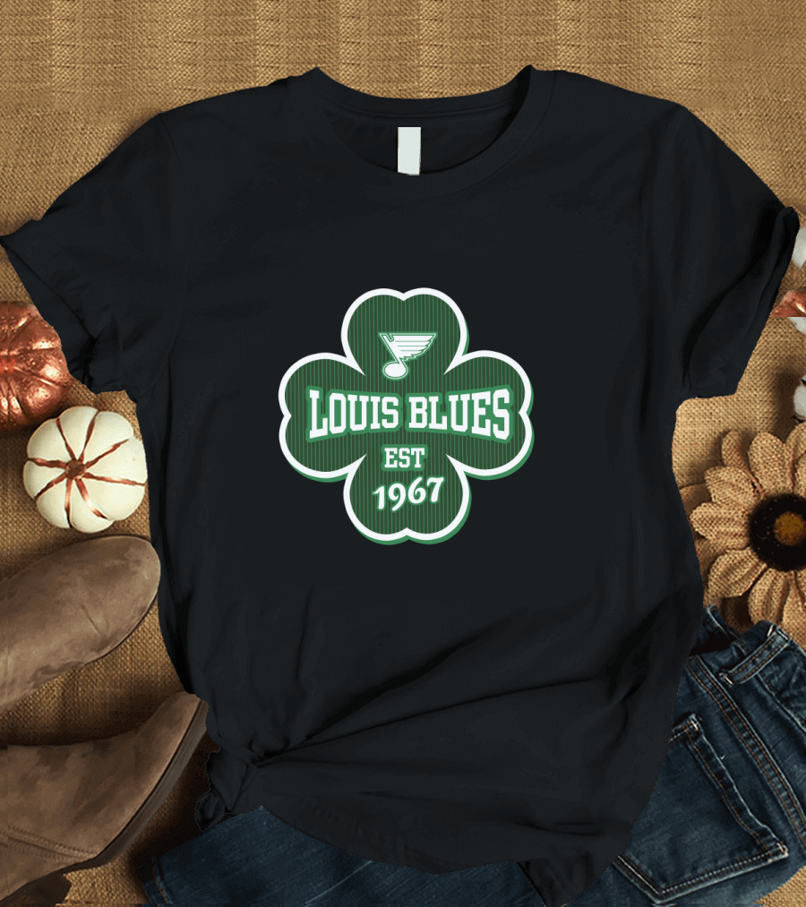 St Louis Blues Shamrock Logo Patrick's Day Est 1967 T-Shirt