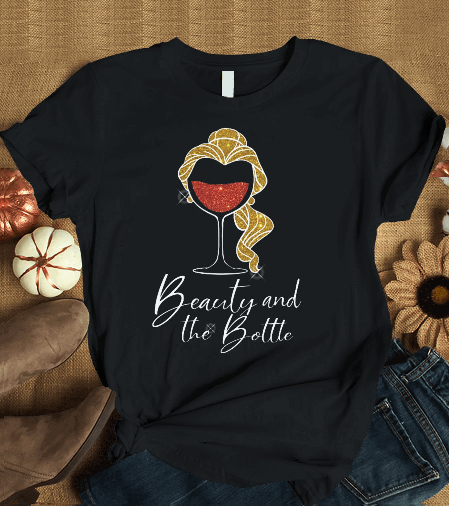 Beauty and the Bottle Sparkling Wine Lover's Glam T-Shirt