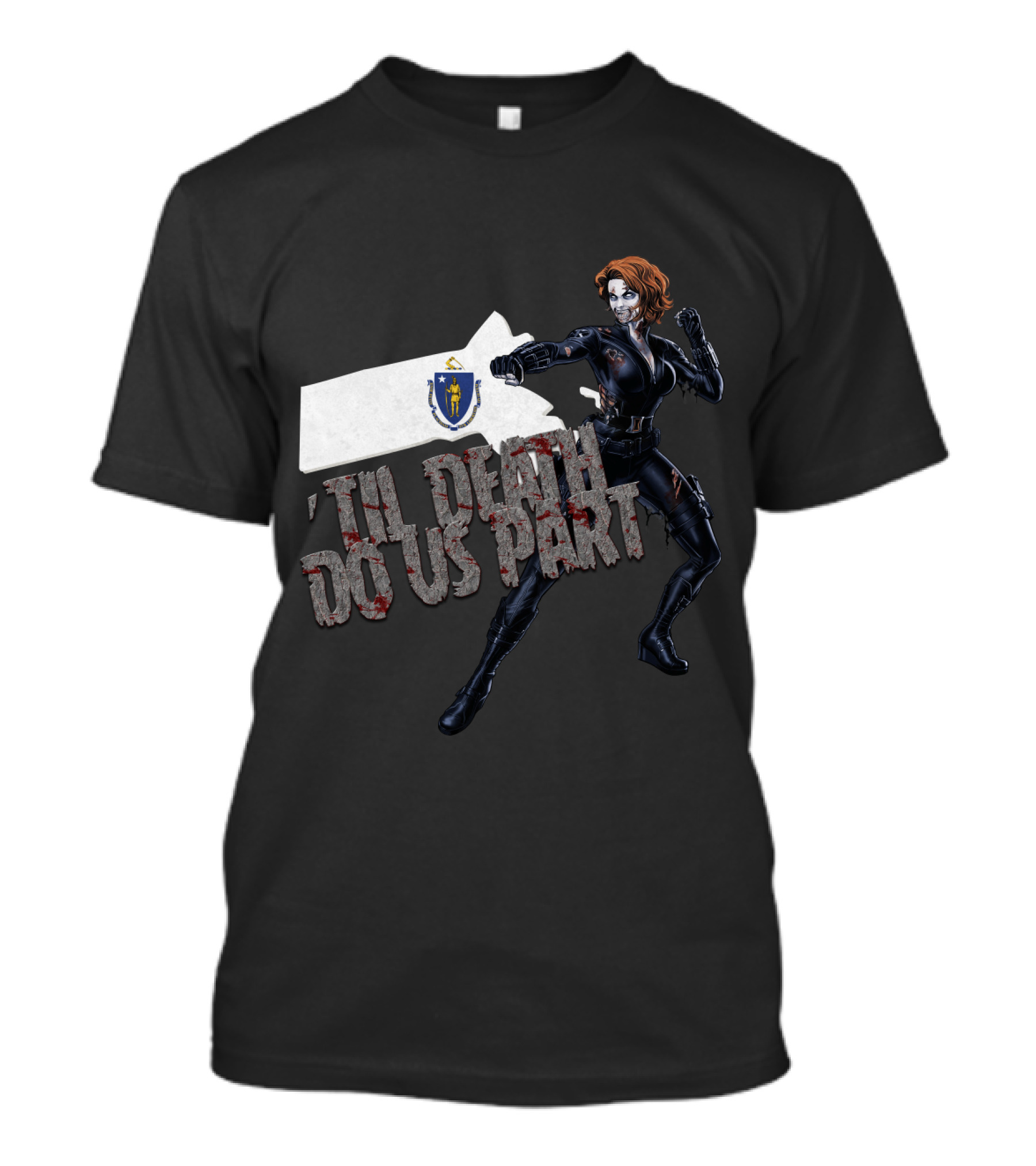 Black Widow Massachusetts 'Til Death Do Us Part T-Shirt