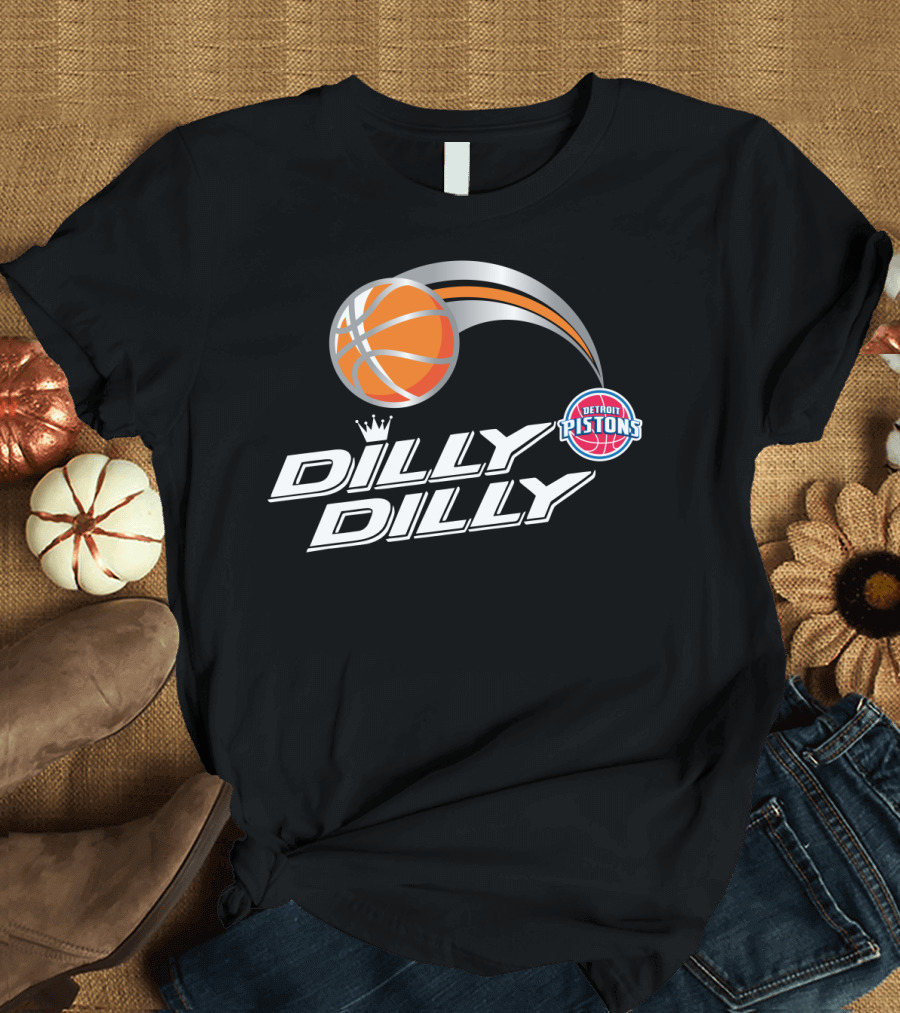 Detroit Pistons Dilly Dilly Basketball Logo And Basketball T-Shirt