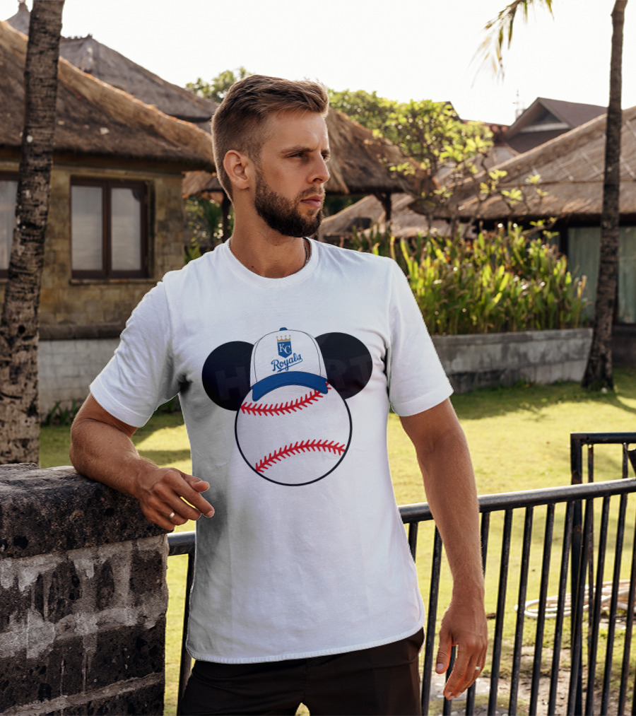 Kansas City Royals Baseball Cap Mickey Ears Heart T-Shirt