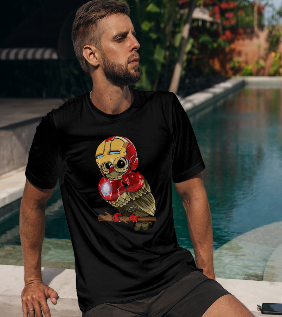 Owlvengers Iron Man Owl Infinity War Crossover T-Shirt