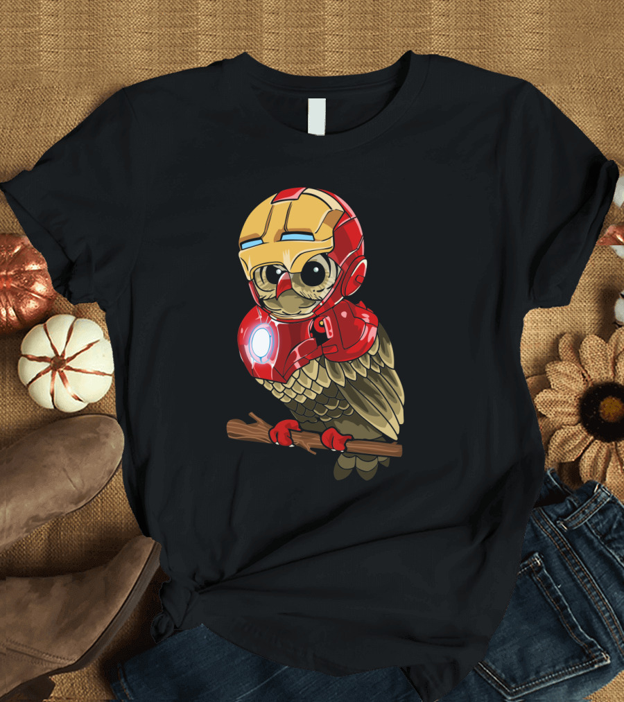 Owlvengers Iron Man Owl Infinity War Crossover T-Shirt