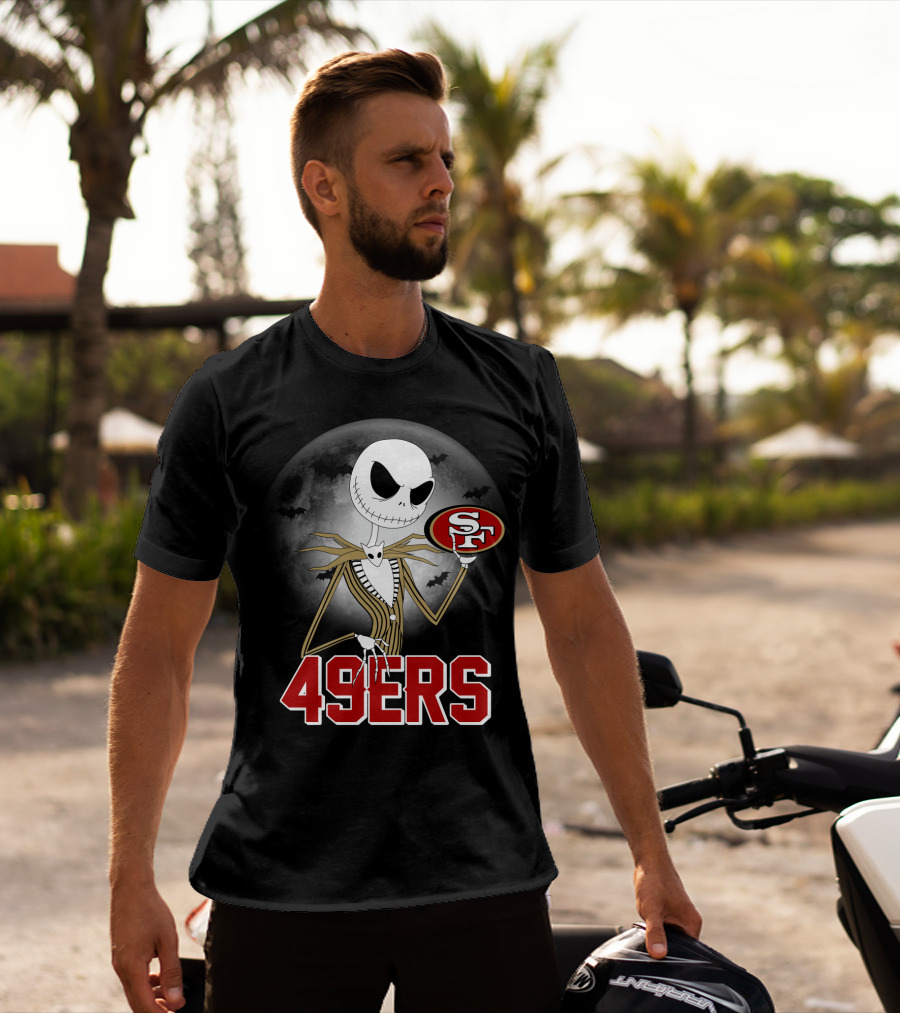 Halloween Jack Skellington San Francisco 49ers Moon Bats T-Shirt