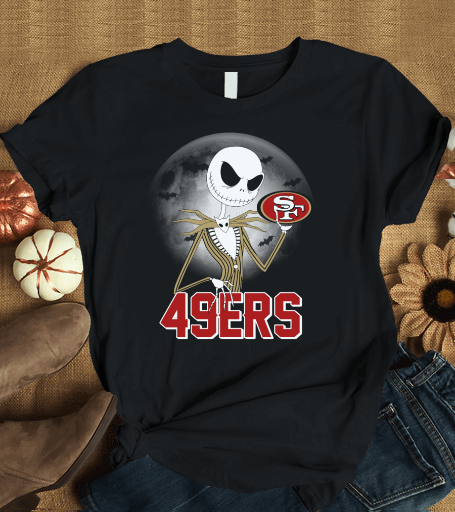 Halloween Jack Skellington San Francisco 49ers Moon Bats T-Shirt