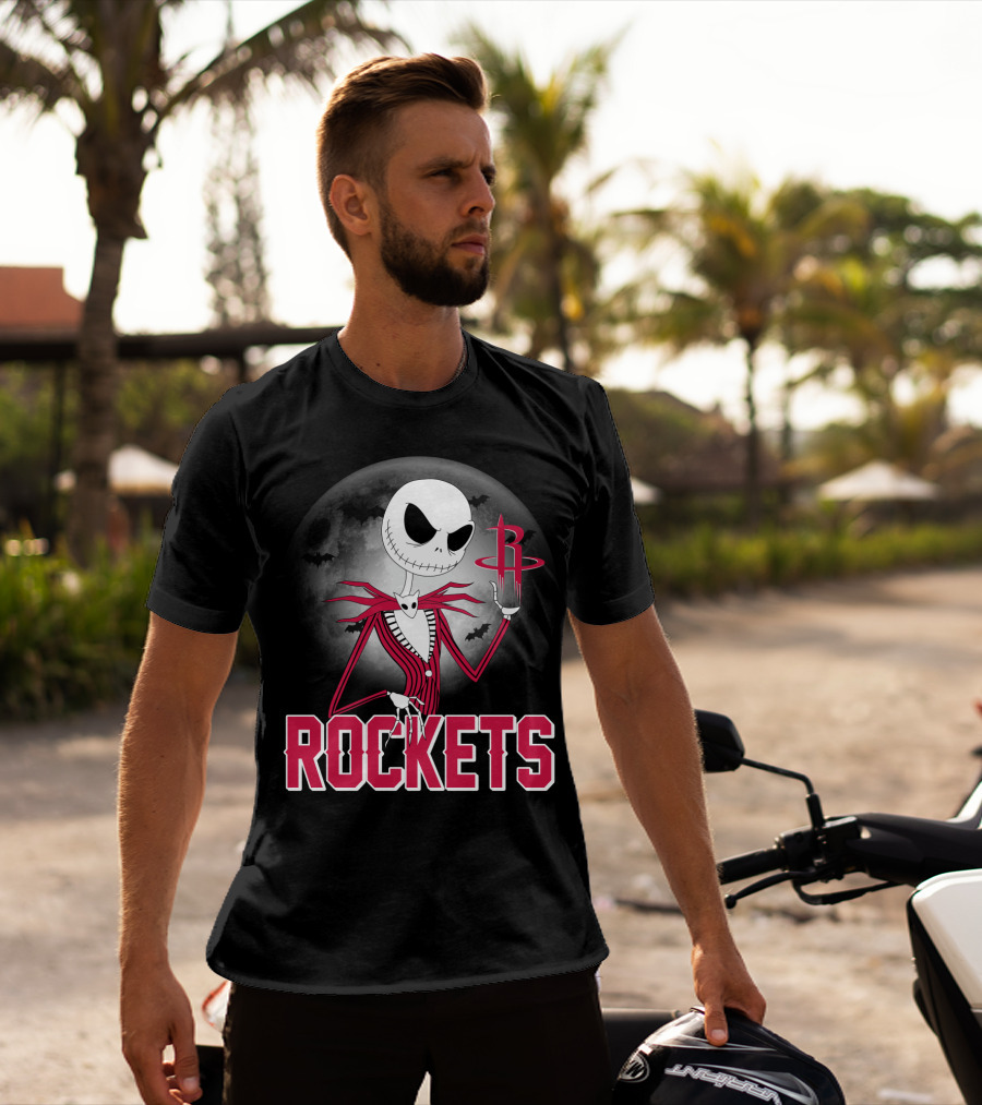 Jack Skellington Houston Rockets Halloween Theme T-Shirt