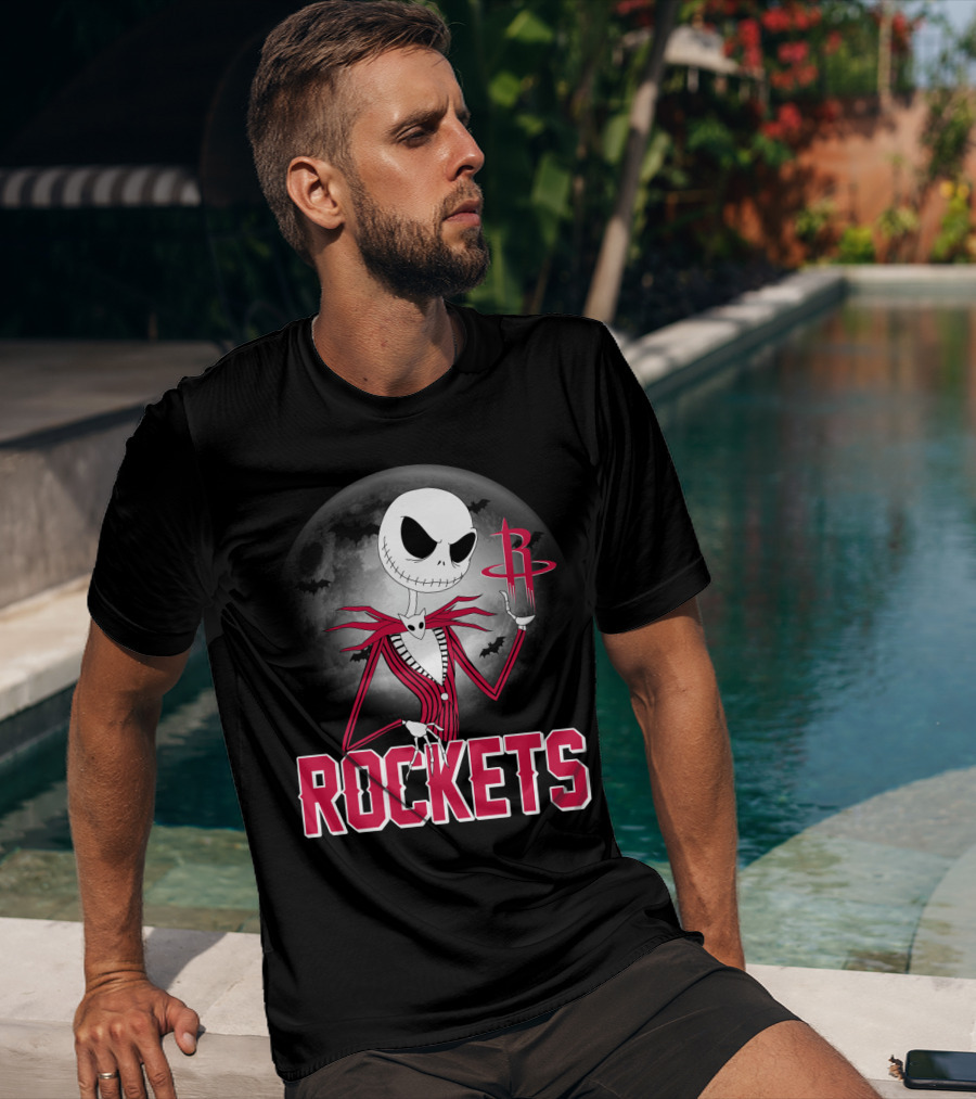 Jack Skellington Houston Rockets Halloween Theme T-Shirt