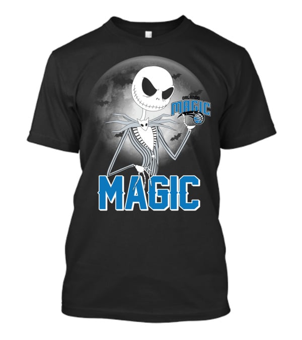 Jack Skellington Orlando Magic Halloween Moon Bats T-Shirt