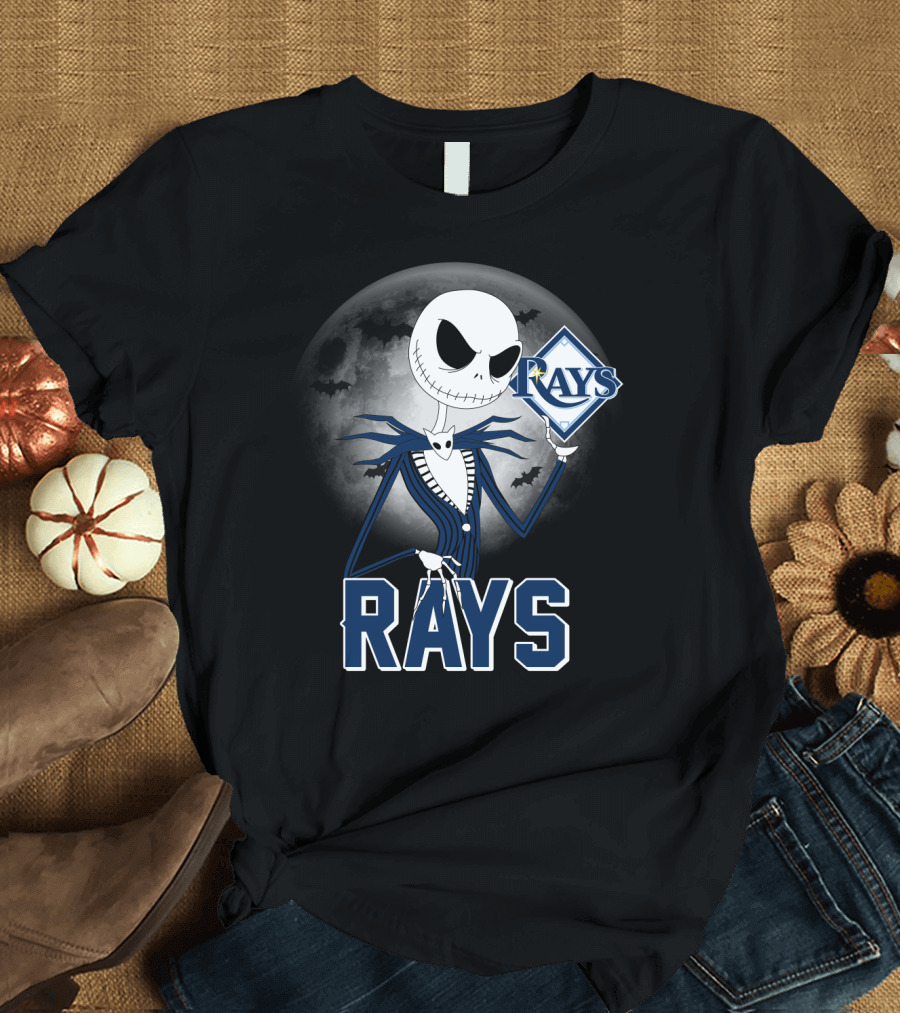 Jack Skellington Tampa Bay Rays Halloween Moon T-Shirt
