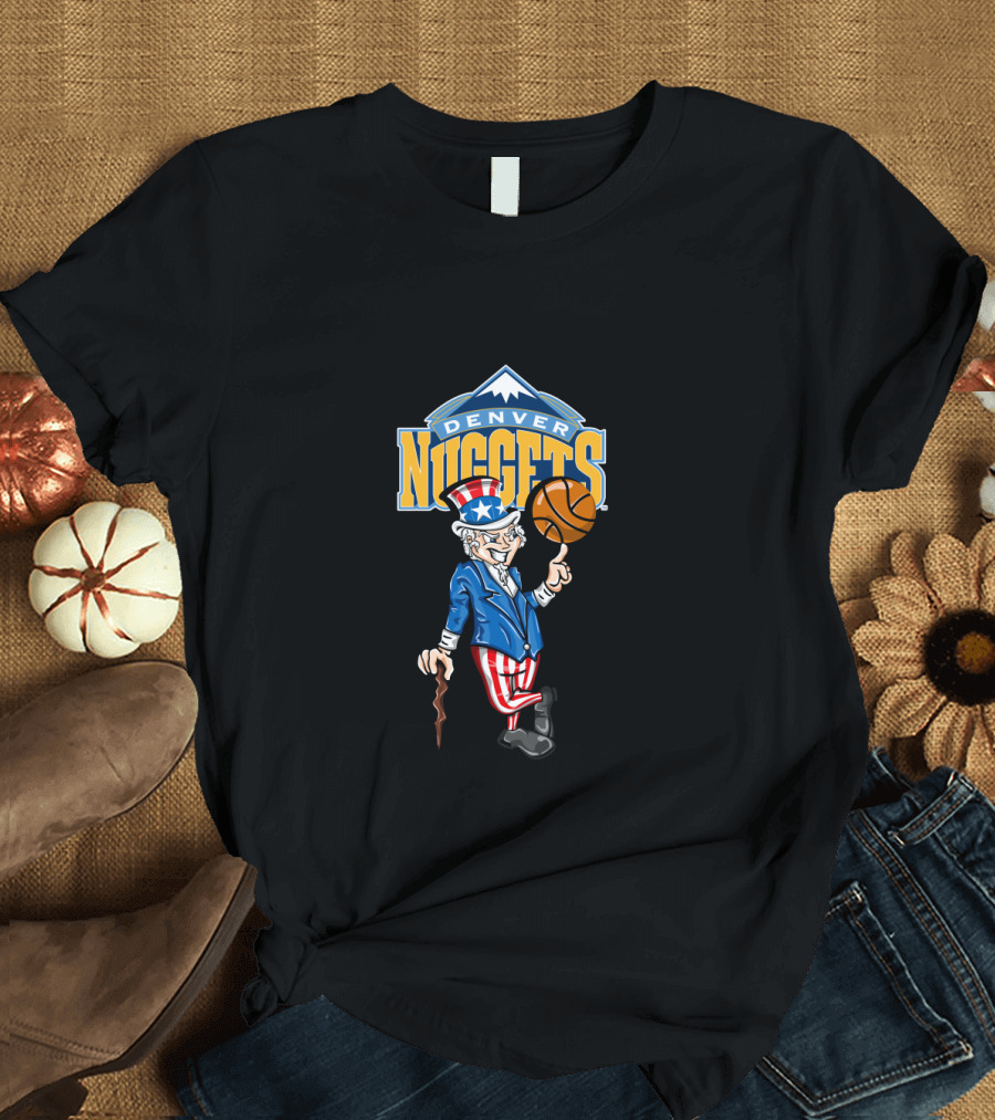 Denver Nuggets Uncle Sam Spinning Basketball 4th July T-Shirt