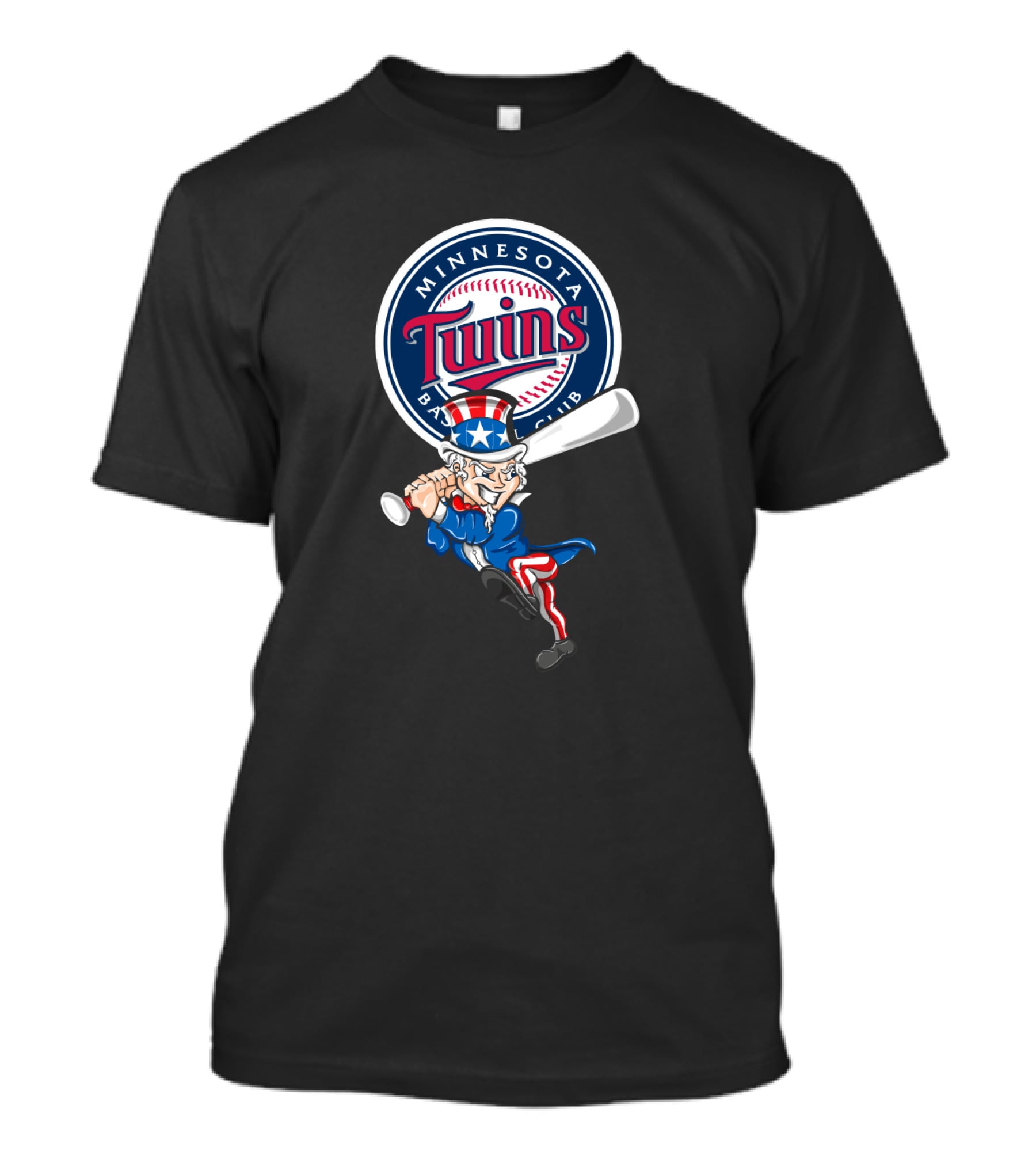 Minnesota Twins Uncle Sam 4Th July Baseball Club Emblem Patriotic Batting T-Shirt