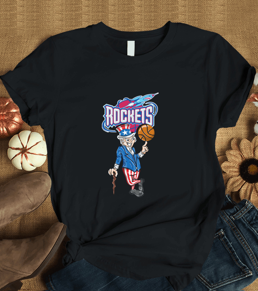 Houston Rockets Uncle Sam 4th July Basketball T-Shirt