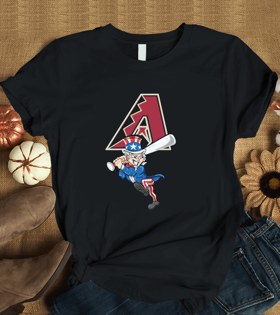 Arizona Diamondbacks Logo with Uncle Sam Playing Baseball T-Shirt