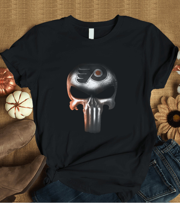 T-Shirt: Philadelphia Flyers Punisher Skull NHL Fan Merchandise T-Shirt Philadelphia Flyers Punisher Skull NHL Fan Merchandise T-Shirt