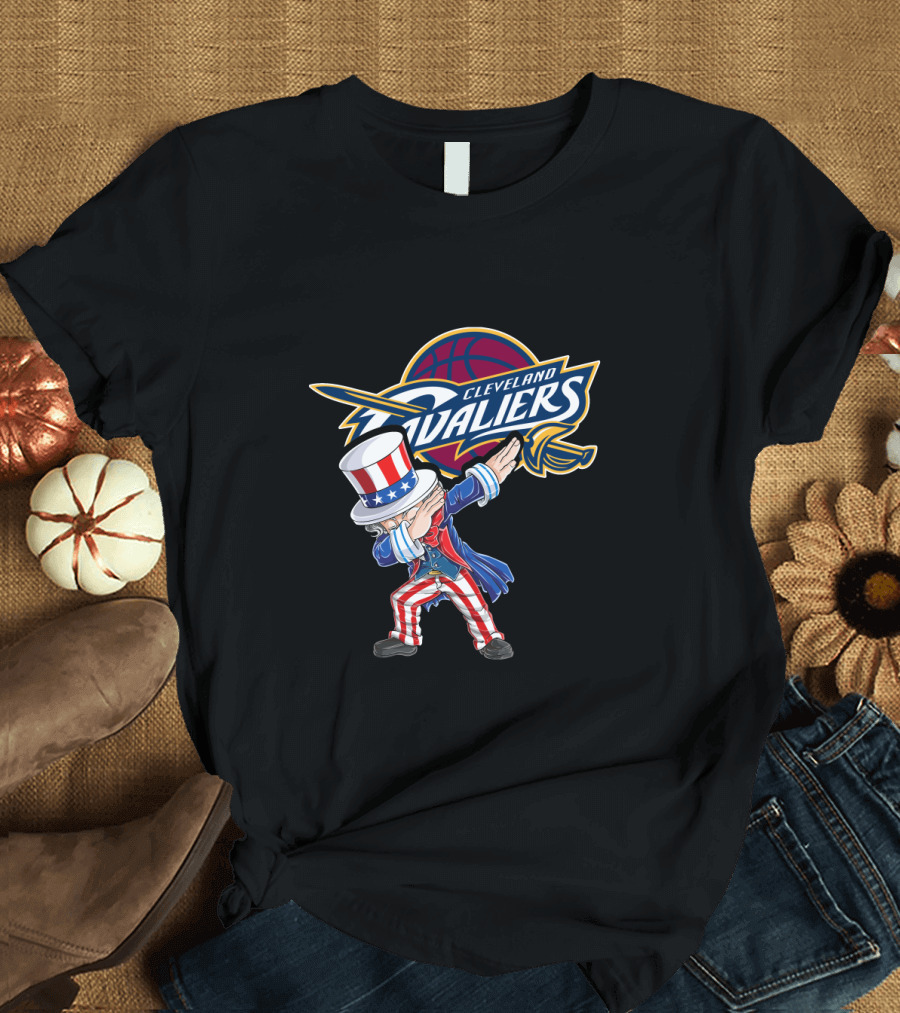 Cleveland Cavaliers Uncle Sam Dabbing 4th July Celebration Basketball T-Shirt