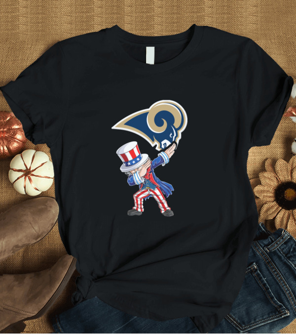 T-Shirt: Uncle Sam Dabbing Los Angeles Rams 4th of July T-Shirt Uncle Sam Dabbing Los Angeles Rams 4th of July T-Shirt
