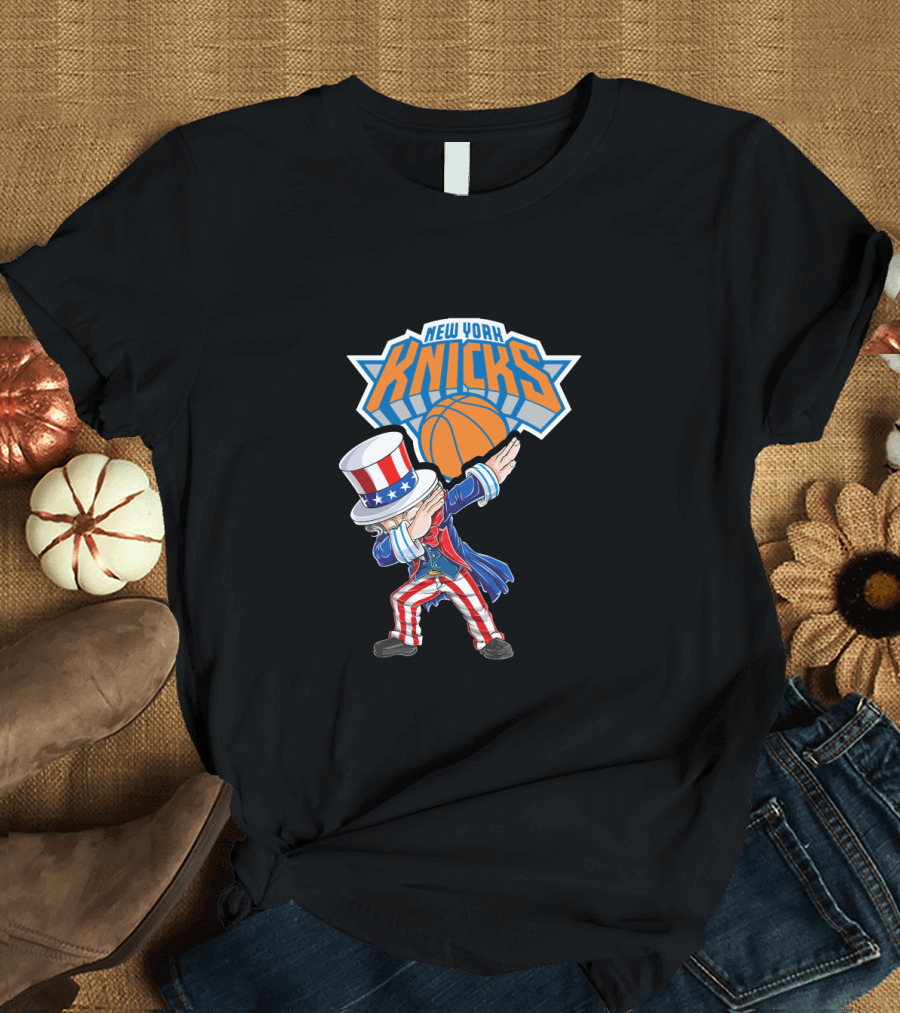Uncle Sam Dabbing New York Knicks 4th July T-Shirt