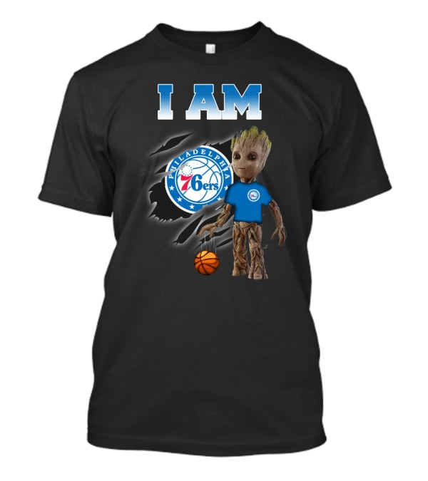 I Am Philadelphia 76ers Groot Basketball Fan T-Shirt