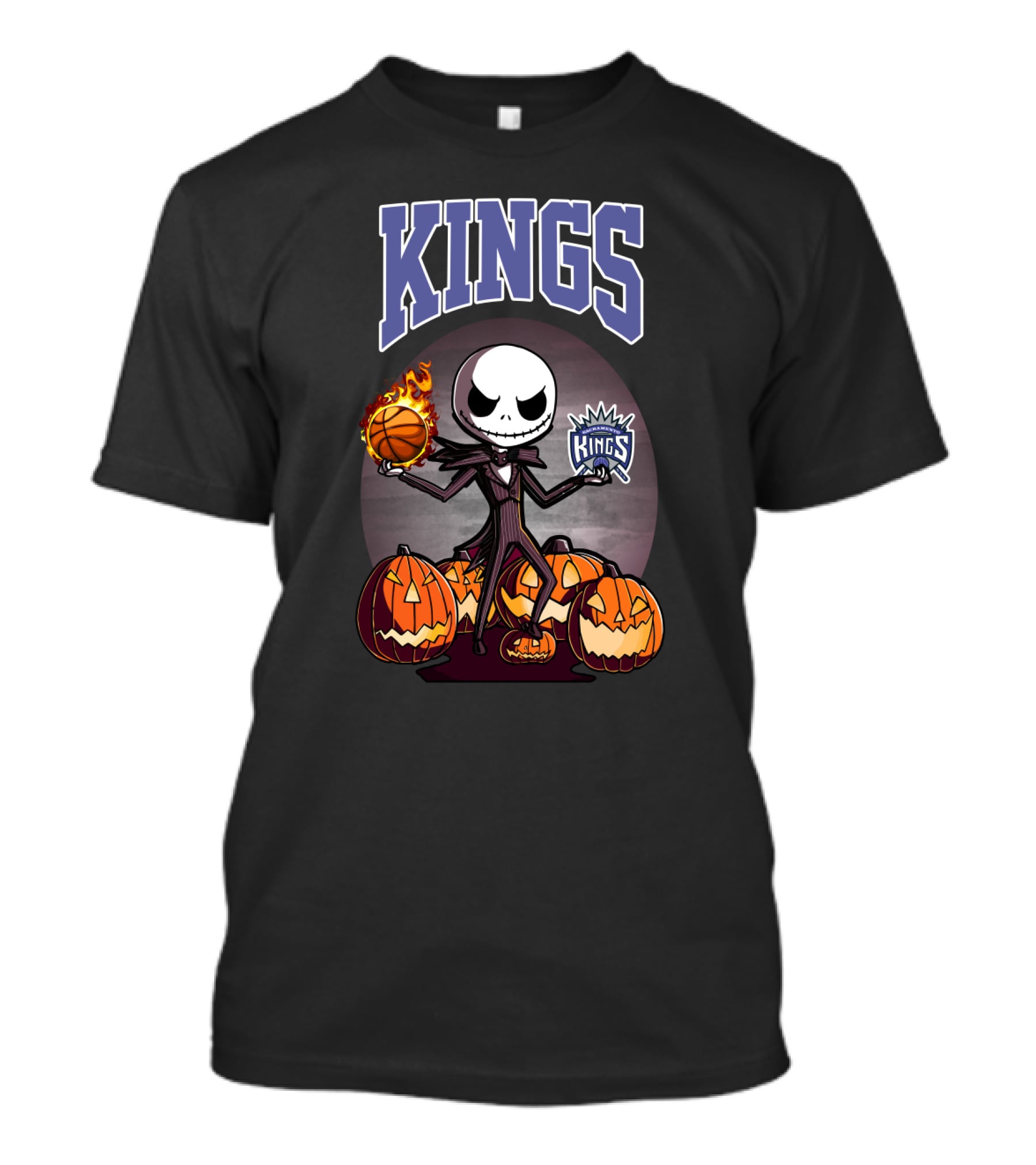 Jack Skellington Basketball Sacramento Kings Halloween Pumpkin T-Shirt