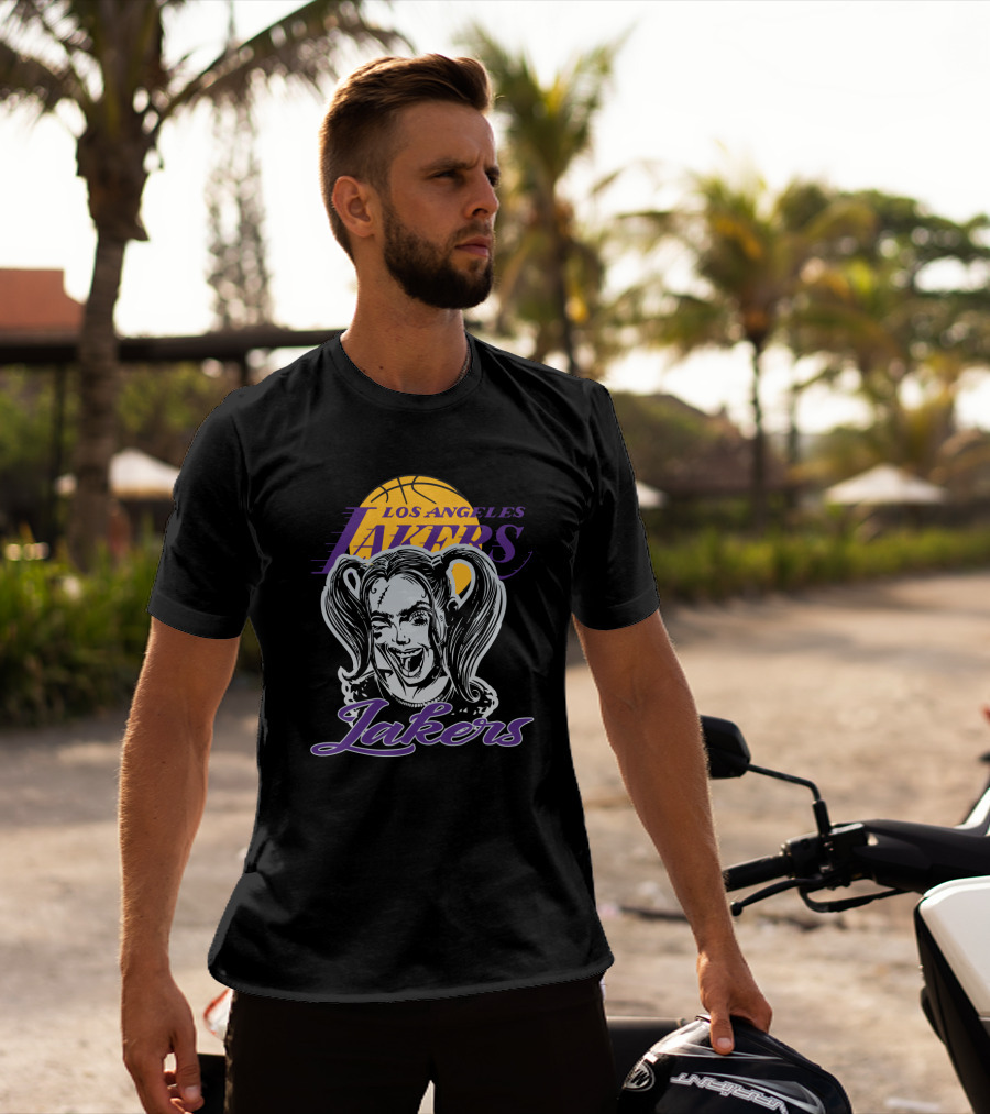 Harley Quinn Los Angeles Lakers Fan Art Collaboration T-Shirt