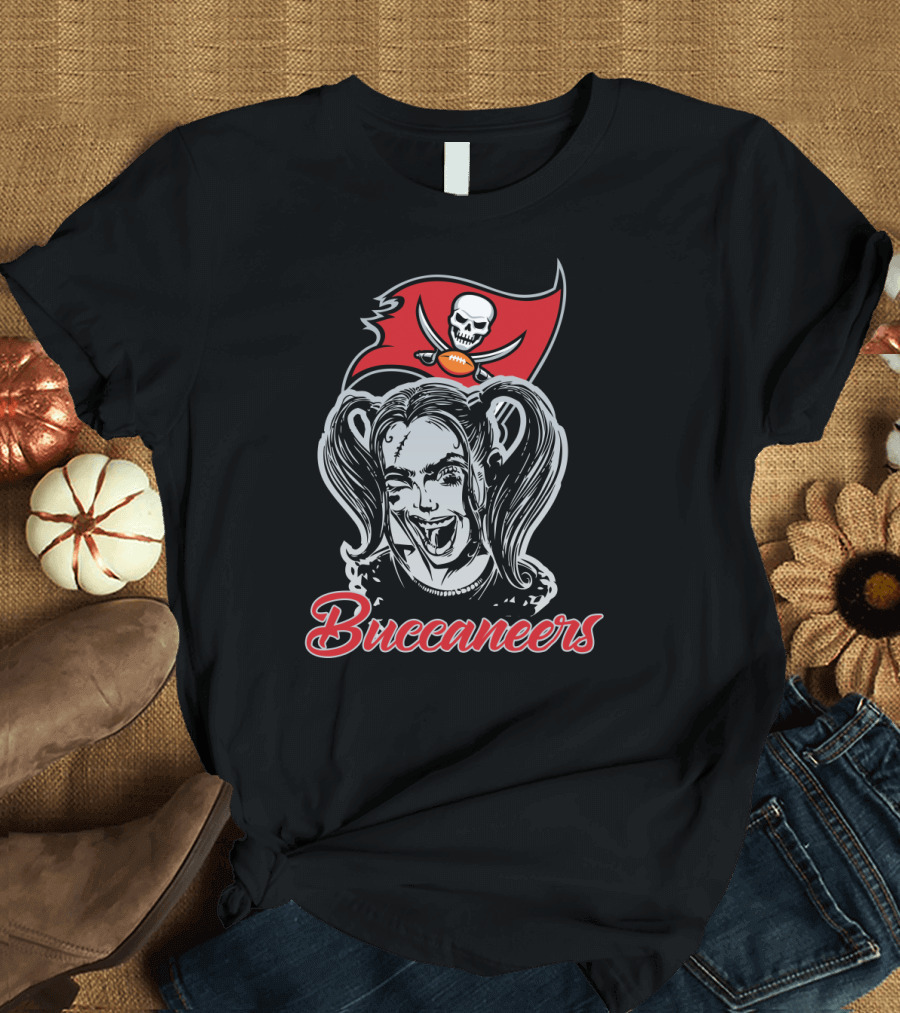 Buccaneers Harley Quinn Skull Flag Combo T-Shirt