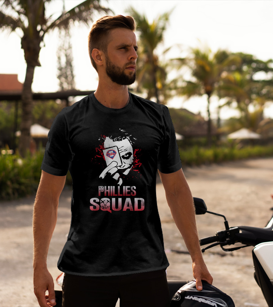 Phillies Squad Joker Holding Philadelphia Phillies Card T-Shirt