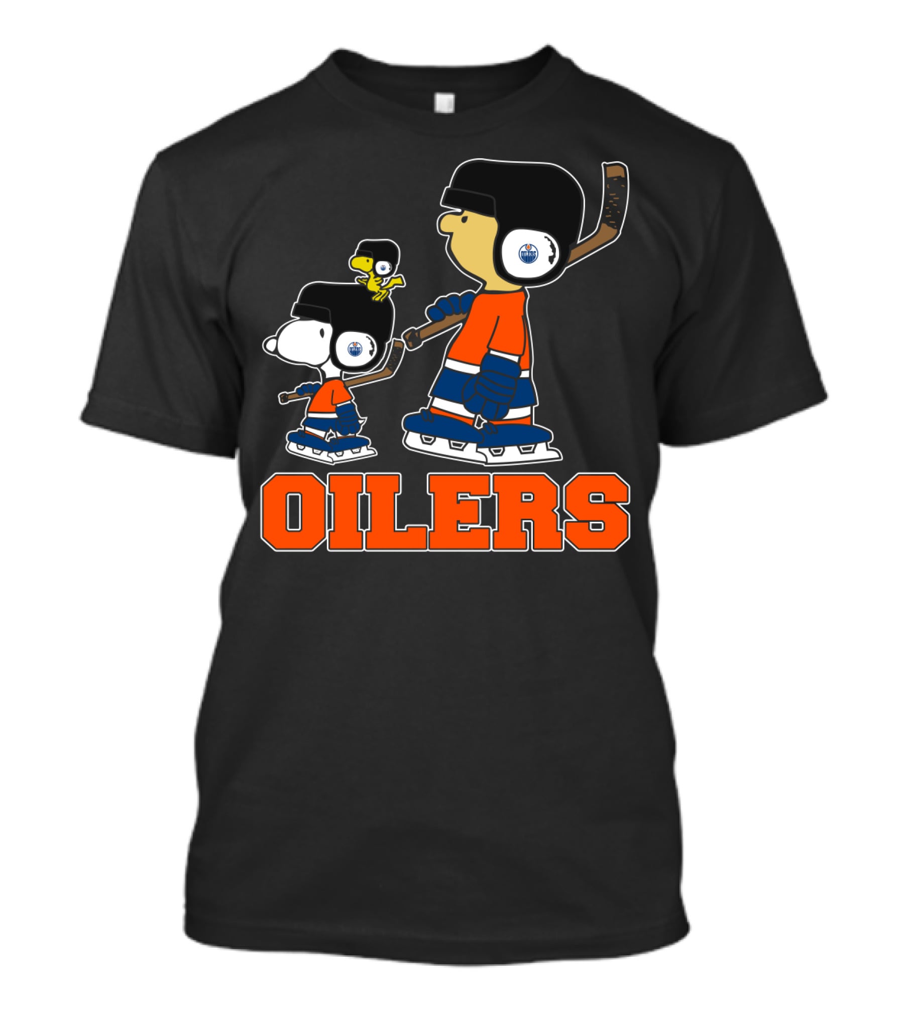 Snoopy And Woodstock Edmonton Oilers Hockey Fans T-Shirt