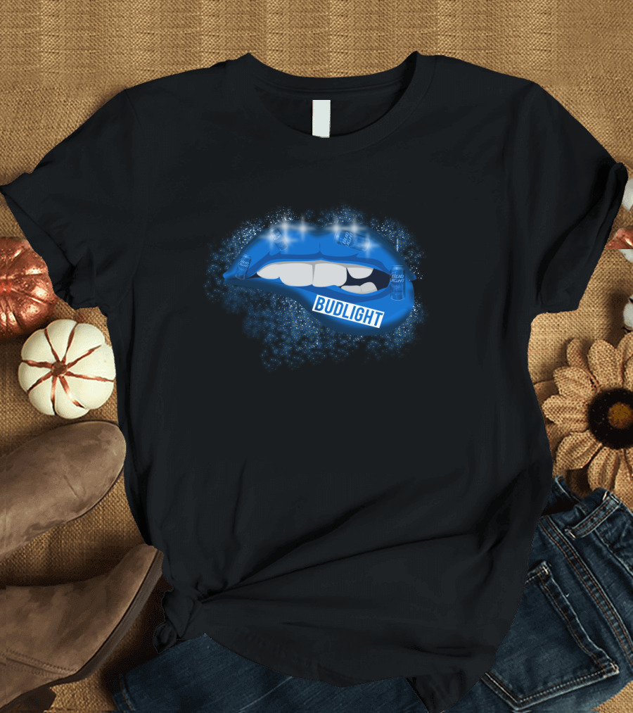 Bud Light Lips Dilly Dilly Blue Sparkle Theme T-Shirt
