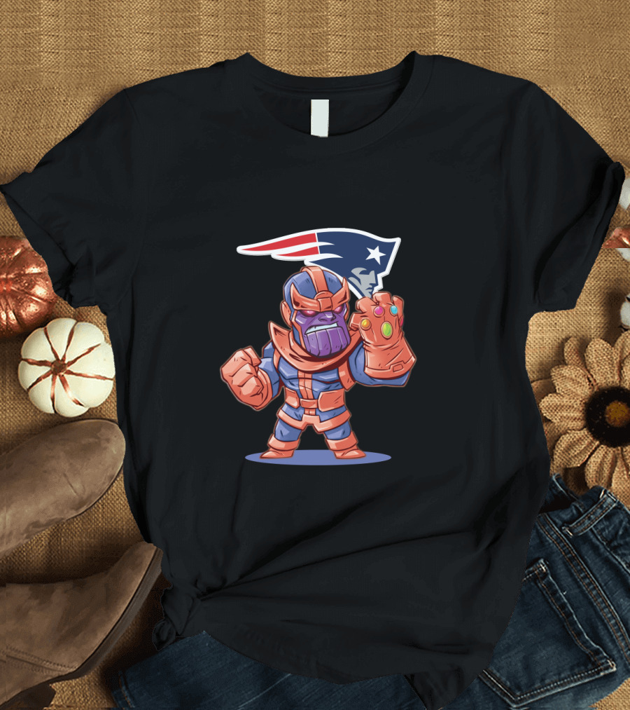 Thanos Meets New England Patriots Fans Crossover Character Mashup T-Shirt