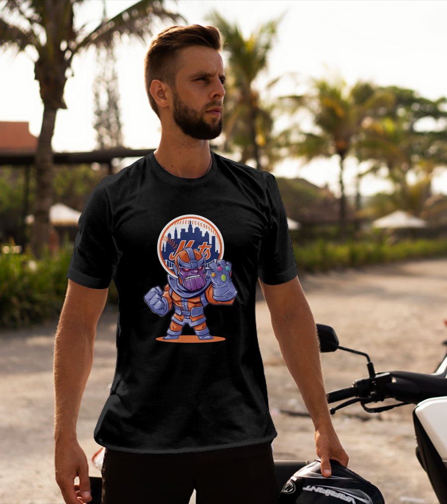 Thanos Ny Mets Fans Infinity Gauntlet Baseball Crossover T-Shirt