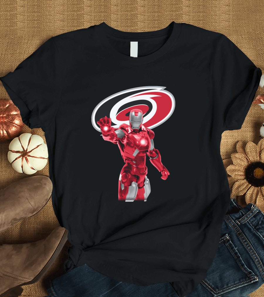 Iron Man Carolina Hurricanes Marvel NHL Crossover T-Shirt