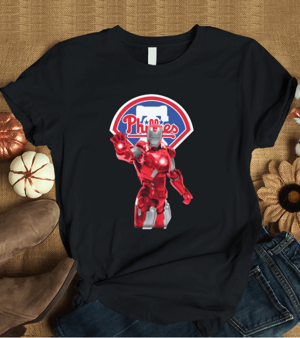 T-Shirt: Philadelphia Phillies Iron Man Crossover MLB Superhero Fusion T-Shirt Philadelphia Phillies Iron Man Crossover MLB Superhero Fusion T-Shirt