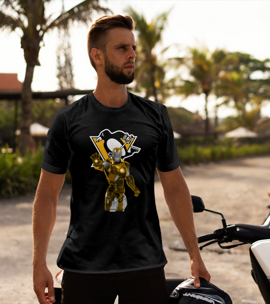 Pittsburgh Penguins Iron Man Crossover T-Shirt
