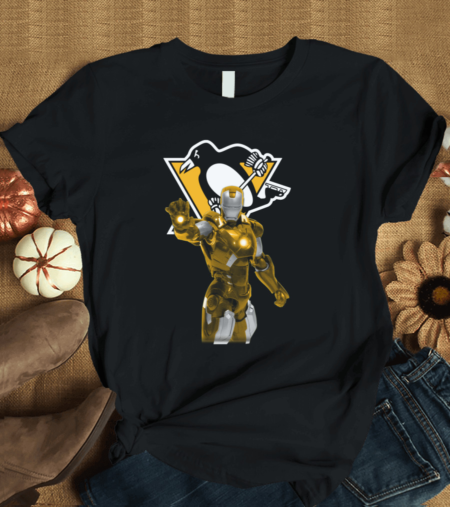 Pittsburgh Penguins Iron Man Crossover T-Shirt