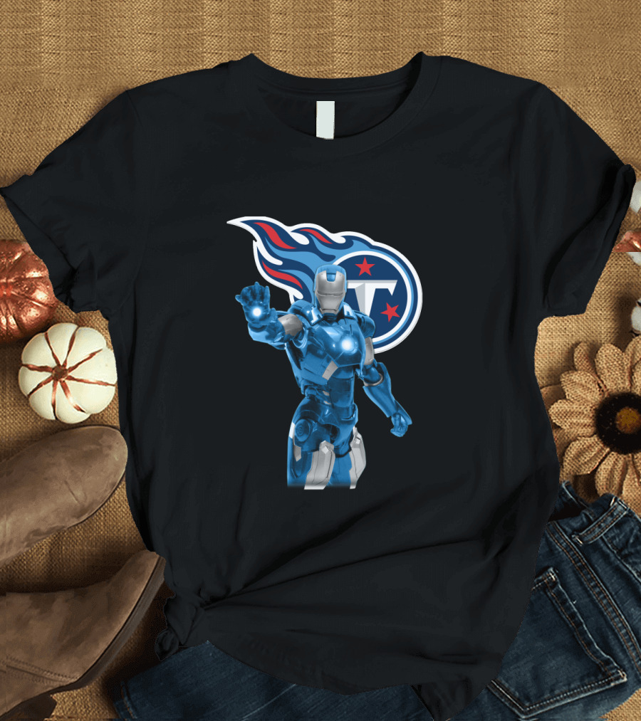 Iron Man Crossover With Tennessee Titans Fan Gear T-Shirt