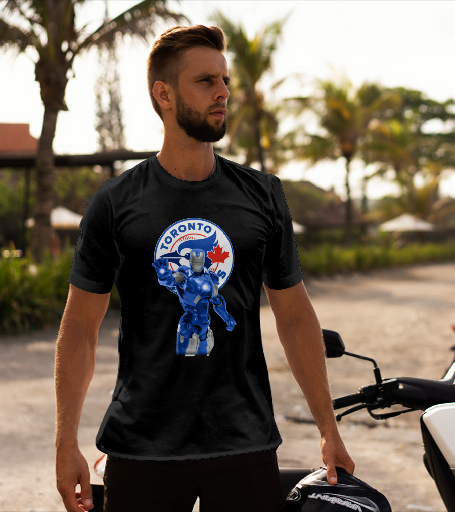 Toronto Blue Jays Iron Man Fans Ultimate Marvel Baseball Crossover T-Shirt