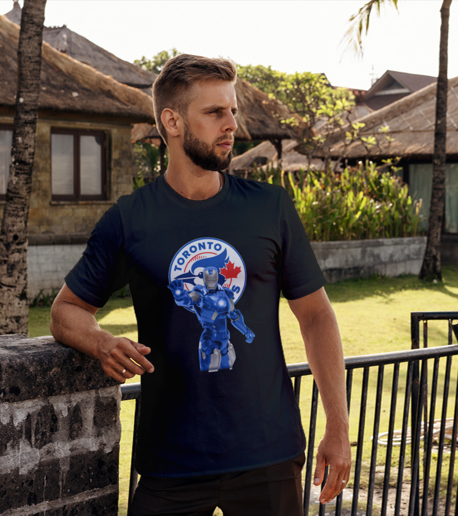 Toronto Blue Jays Iron Man Fans Ultimate Marvel Baseball Crossover T-Shirt