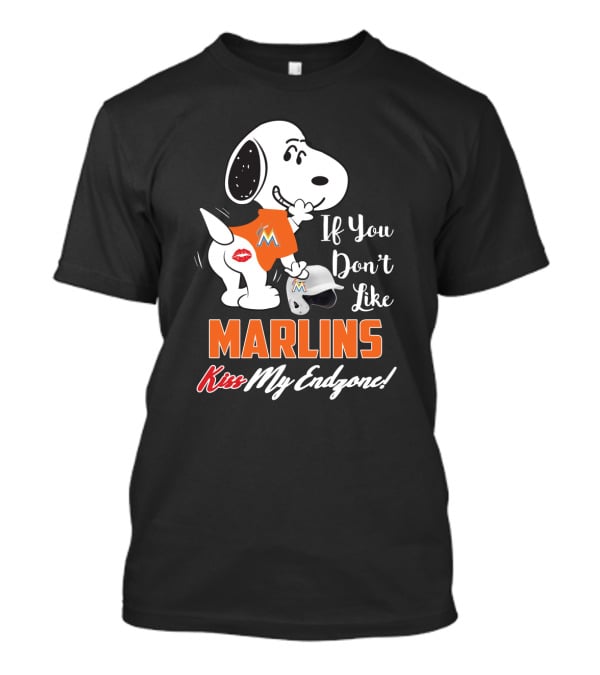 If You Don't Like Marlins Kiss My Endzone Snoopy Miami Fans T-Shirt