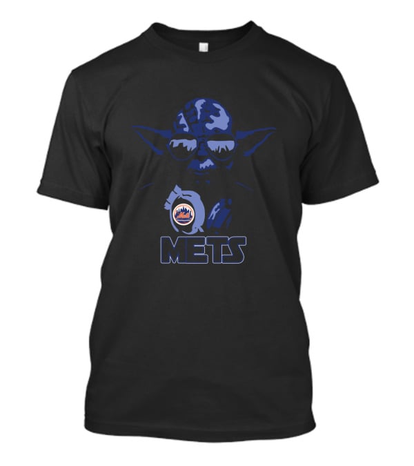 Yoda Star Wars New York Mets Fans Mets Logo Silhouette T-Shirt