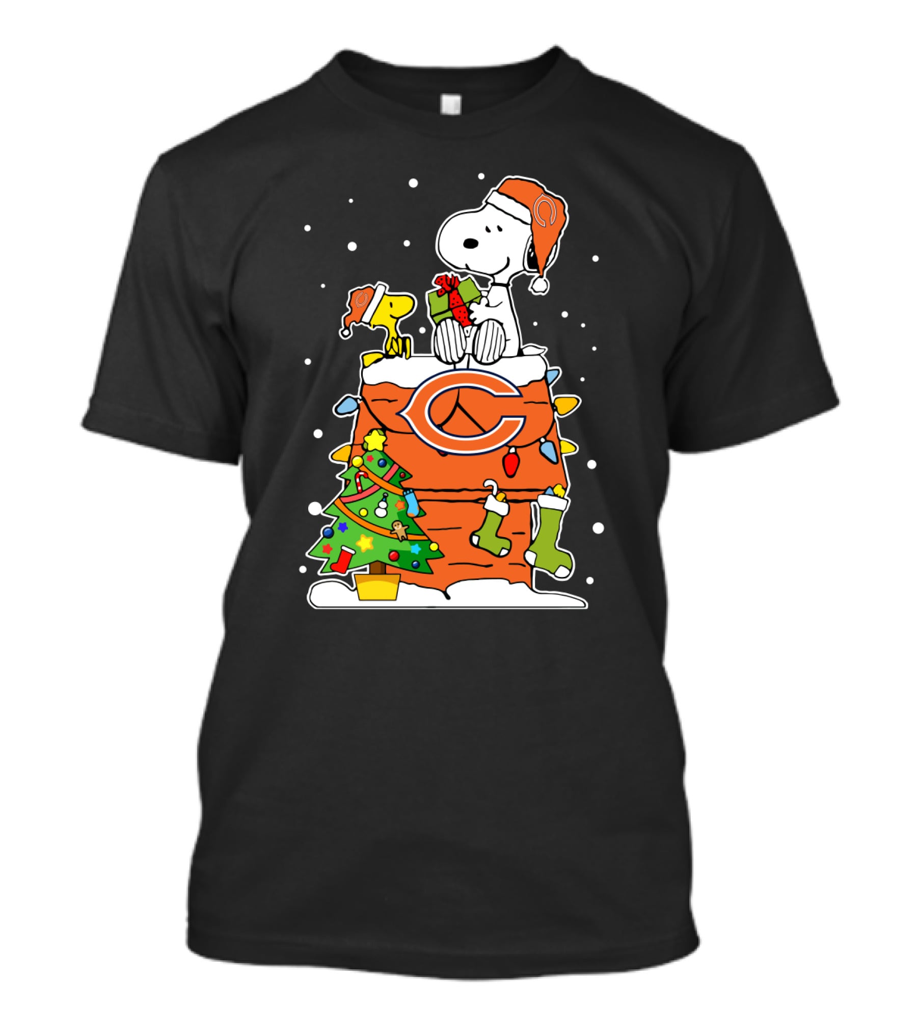 Chicago Bears Snoopy Christmas Tree Stockings Gift T-Shirt