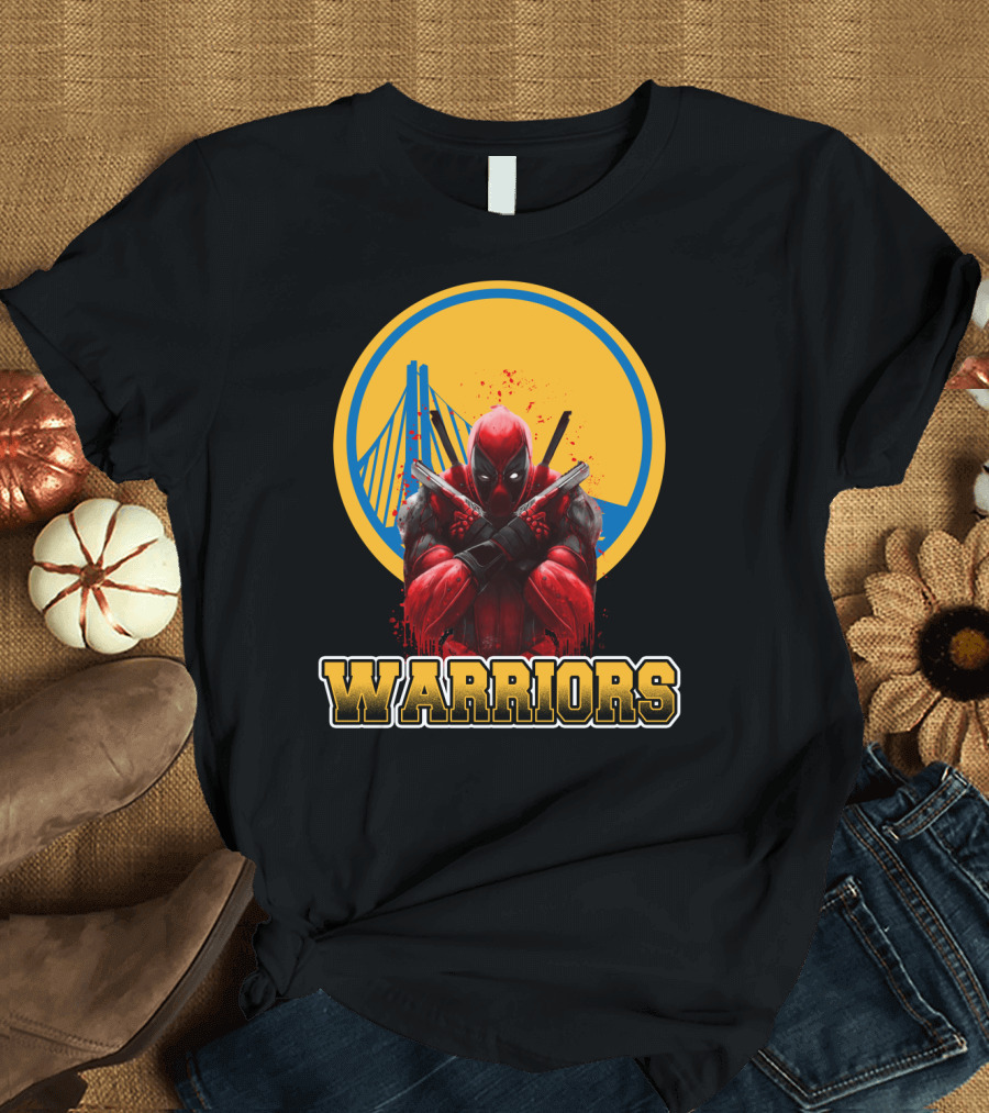 Warriors Deadpool Fans Crossover with Golden State T-Shirt